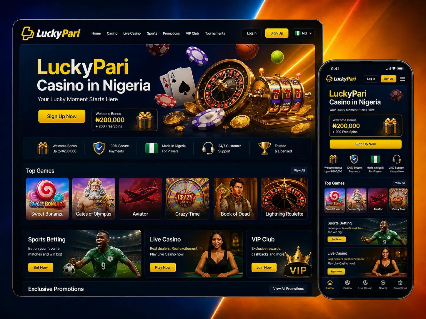 LuckyPari — раздел слотов